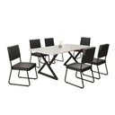 Ver imagem 2 de Conjunto Sala de Jantar Mesa 160x90cm Base Império Tampo Mdf Laca com Vidro Napoli