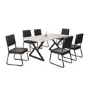 Ver imagem 2 de Conjunto Sala de Jantar Mesa 160x90cm Base Império Tampo MDF Laca com Vidro Napoli Preto
