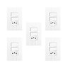 Conjunto de 5 Interruptores de 2 Teclas Simples e Tomada 2p+t 20a , Modular, com Placa 4x2 - 1