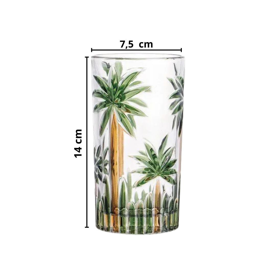 Jogo Copos Longdrink Wisky 12un Cristal Palm Tree Wolff - 3