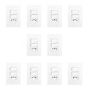 Ver imagem 1 de Conjunto de 10 Interruptores de 2 Teclas Simples e Tomada 2p+t 20a , Modular, com Placa 4x2