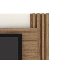 Painel para Tv Suspenso 1,80 X 1,20m com Detalhe Ripado Pl3001 Tecno Mobili - Natural/off White - 2 Painel para Tv Suspenso 1,80 X 1,20m com Detalhe Ripado Pl3001 Tecno Mobili - Natural/off White - 2
