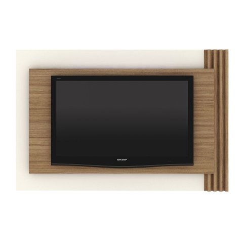 Painel para Tv Suspenso 1,80 X 1,20m com Detalhe Ripado Pl3001 Tecno Mobili - Natural/off White