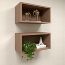 Ver imagem 2 de Kit 2 Nichos Organizadores Marrom Infantil 50cm Quarto Sala