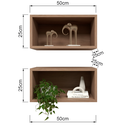Ver imagem 3 de Kit 2 Nichos Organizadores Marrom Infantil 50cm Quarto Sala