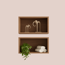 Ver imagem 1 de Kit 2 Nichos Organizadores Marrom Infantil 50cm Quarto Sala