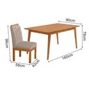Ver imagem 2 de Conjunto Mesa 160x90 com 10 Cadeiras Blend Pés Madeira Maciça Sala de Jantar Premium Moderna - Bege