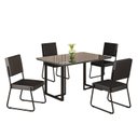 Ver imagem 2 de Conjunto Sala de Jantar Mesa 120x90cm Base Lunna Tampo MDF Laca com Vidro Napoli Preto