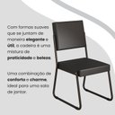 Ver imagem 7 de Conjunto Sala de Jantar Mesa 120x90cm Base Lunna Tampo MDF Laca com Vidro Napoli Preto