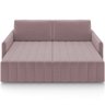 Sofá Cama Retrátil para Sala de Estar 220cm Porthos M03 Veludo Rosê - Lyam Decor - 3