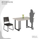 Ver imagem 5 de Conjunto Sala de Jantar Mesa 120x90cm Base Lunna Tampo MDF Laca com Vidro Napoli Preto