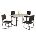 Ver imagem 2 de Conjunto Sala de Jantar Mesa 120x90cm Base Lunna Tampo MDF Laca com Vidro Napoli Preto