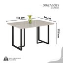 Ver imagem 3 de Conjunto Sala de Jantar Mesa 120x90cm Base Lunna Tampo Mdf Laca com Vidro Napoli