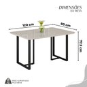 Ver imagem 3 de Conjunto Sala de Jantar Mesa 120x90cm Base Lunna Tampo MDF Laca com Vidro Napoli Preto