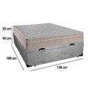 Ver imagem 3 de Cama Box Baú Casal Suede + Colchão Sereneprime Molas Ensacadas 138x188x69 Cinza