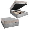 Cama Box Baú Casal Suede + Colchão Sereneprime Molas Ensacadas 138x188x69 Cinza - 1