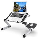 Ver imagem 5 de MESA NOTEBOOK DOBRAVEL ALUMINIO MULTIFUNCIONAL SUPORTE AJUSTAVEL ARTICULAVEL 360° MOUSEPAD PORTATIL 