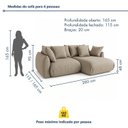 Ver imagem 4 de Sofá Cama Modular Orgânico Retrátil 4 Lugares com Almofadas 280cm Malibu