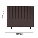 Ver imagem 4 de Kit Cabeceira Carla e Calçadeira Industrial 160cm Queen Size Box Ferro Preto Suede Marrom - Amey Dec