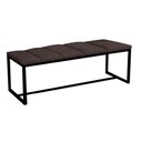 Ver imagem 5 de Kit Cabeceira Carla e Calçadeira Industrial 160cm Queen Size Box Ferro Preto Suede Marrom - Amey Dec