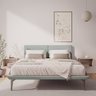 Estrutura para Cama Japonesa Toquio Casal com Cabeceira Almofada Linho Cinza - 1