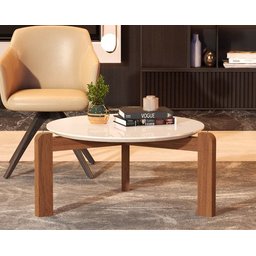 Mesa De Centro Para Salas Escritórios Lounges E Varandas:Mesa de Centro Off White - 1