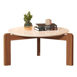 Mesa De Centro Para Salas Escritórios Lounges E Varandas:Mesa de Centro Off White - 2