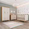 Quarto de Bebê Guarda Roupa Ludmila Cômoda com Fraldário Berço 3 em 1 - 1