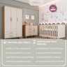 Quarto de Bebê Guarda Roupa Ludmila Cômoda com Fraldário Berço 3 em 1 - 2