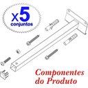 Ver imagem 2 de 05 Suportes Refletor Base Inclinada Braço 30 Cm 05 Cj - Preto