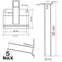 Ver imagem 4 de 05 Suportes Refletor Base Inclinada Braço 30 Cm 05 Cj - Preto