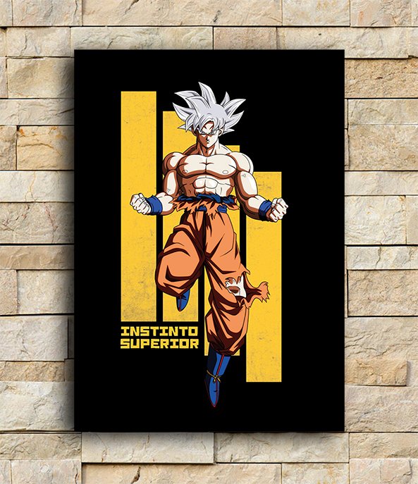 Placa Decorativa - Dragon Ball Z: Goku Instinto Superior - Grande
