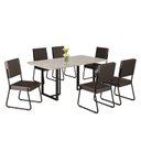 Ver imagem 2 de Conjunto Sala de Jantar Mesa 160x90cm Base Lunna Tampo MDF Laca com Vidro Napoli Preto
