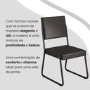 Ver imagem 7 de Conjunto Sala de Jantar Mesa 160x90cm Base Lunna Tampo Mdf Laca com Vidro Napoli