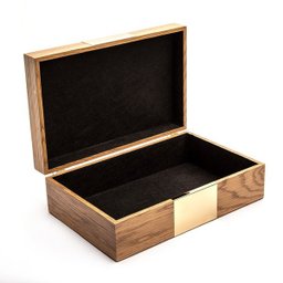 Conjunto 2 Caixas de Madeira com Detalhe em Metal Dourado FR0078 BTC - 2