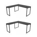Ver imagem 2 de Conjunto 2 Mesas de Escritório em L Estilo 1,50MX1, Kuadra 150cm Yescasa Preto Ônix
