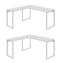 Ver imagem 2 de Kit 2 Mesas de Escritório em L Estilo Industrial 1,50mx1,50m Kuadra