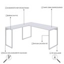 Ver imagem 4 de Kit 2 Mesas de Escritório em L Estilo Industrial 1,50mx1,50m Kuadra