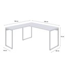 Ver imagem 3 de Conjunto 2 Mesas de Escritório em L Estilo 1,50MX1, Kuadra 150cm Branco