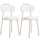 Ver imagem 1 de Kit 02 Cadeiras Decorativas Estofada Sala Jantar Barcelona Arena L02 Facto Branco - Lyam