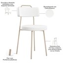 Ver imagem 4 de Kit 02 Cadeiras Decorativas Estofada Sala Jantar Barcelona Arena L02 Facto Branco - Lyam