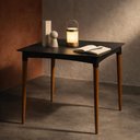 Ver imagem 5 de Mesa Plástica Tramontina Diana Preta Pernas de Madeira 70cm Quadrada Áreas Internas e Externas