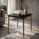Ver imagem 3 de Mesa Plástica Tramontina Diana Preta Pernas de Madeira 70cm Quadrada Áreas Internas e Externas