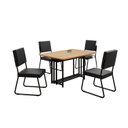 Ver imagem 2 de Conjunto Sala de Jantar Mesa 120x90cm Base Pérola Tampo MDF Napoli Preto