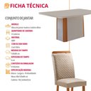 Ver imagem 7 de Mesa de Jantar Isadora 120cm Tampo MDF Vidro Canto Copo com 4 Cadeiras Aline