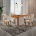 Ver imagem 1 de Mesa de Jantar Isadora 120cm Tampo MDF Vidro Canto Copo com 4 Cadeiras Aline
