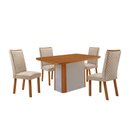 Ver imagem 2 de Mesa de Jantar Isadora 120cm Tampo MDF Vidro Canto Copo com 4 Cadeiras Aline