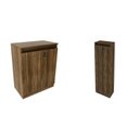 Ver imagem 2 de Kit 2 Peças Armário Escritório com 2 Portas com Chave, Balcão para Escritório com Chave e 2 Portas Marrom/Nogal