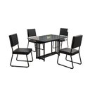 Ver imagem 2 de Conjunto Sala de Jantar Mesa 120x90cm Base Pérola Tampo MDF Laca com Vidro Napoli Preto