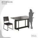 Ver imagem 5 de Conjunto Sala de Jantar Mesa 120x90cm Base Pérola Tampo MDF Laca com Vidro Napoli Preto